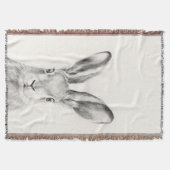 ウサギ鉛筆スケッチ スローブランケット (正面)