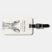 ウサギ鉛筆スケッチ ラゲッジタグ (正面横)