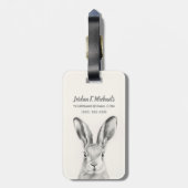 ウサギ鉛筆スケッチ ラゲッジタグ (裏面縦)
