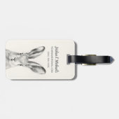 ウサギ鉛筆スケッチ ラゲッジタグ (裏面横)