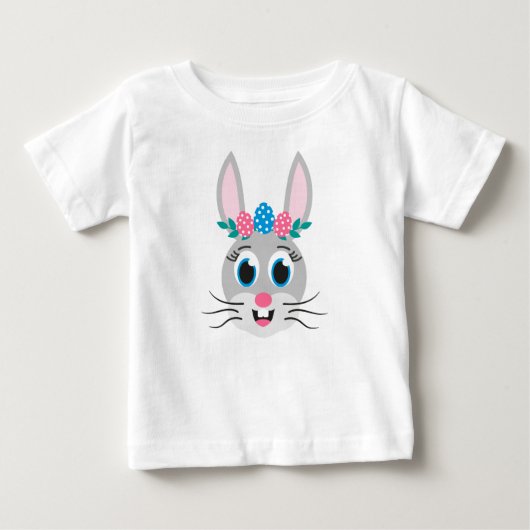 ウサギ顔の女の子-32885 ベビーTシャツ (正面)