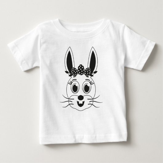 ウサギ顔の女の子-32885 ベビーTシャツ (正面)
