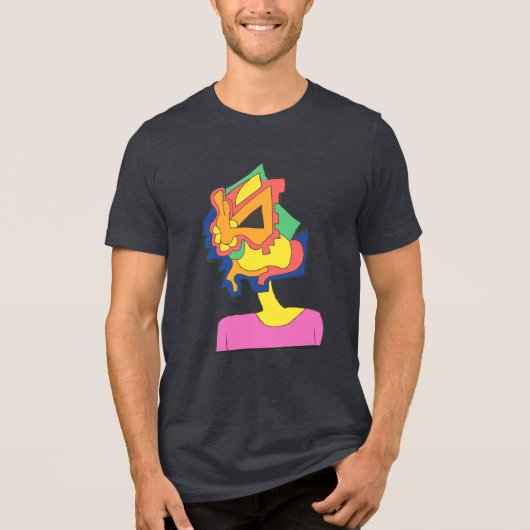 ウサギ顔 トライブレンドＴシャツ (正面)
