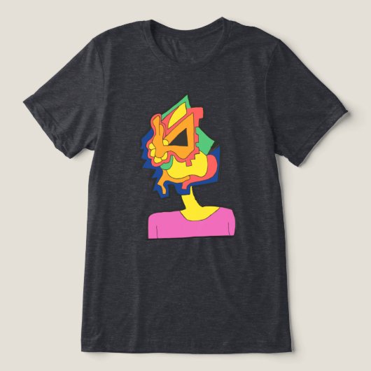 ウサギ顔 トライブレンドTシャツ (デザイン正面)