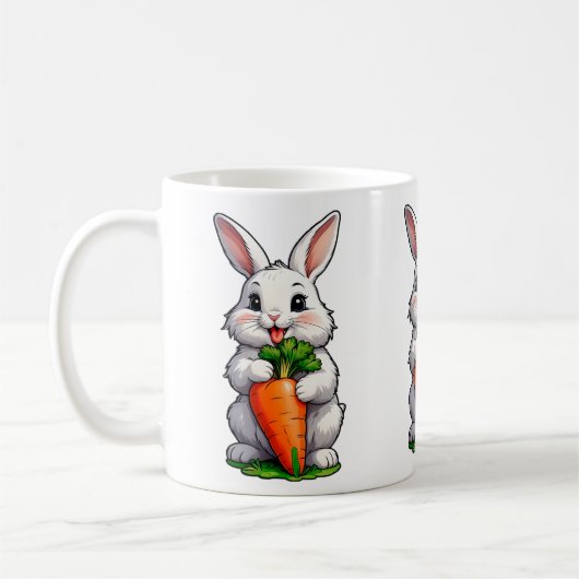 ウサギ食べのニンジン コーヒーマグカップ (左)