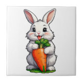 ウサギ食べのニンジン タイル (正面)
