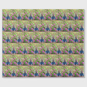 ウサギ食べのピンクのペチュニアの花 ラッピングペーパー (フラット)