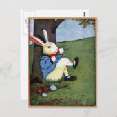 ウサギ食べ物の野菜の木の下 ポストカード (正面/裏面)