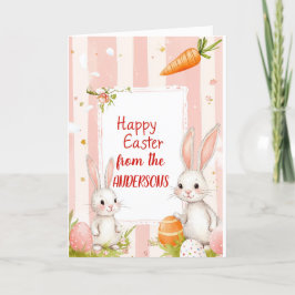 ウサギ2匹とピンクのニンジン シーズンカード