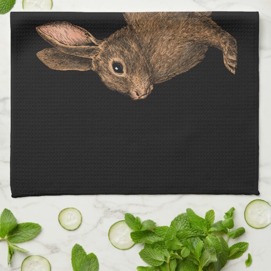 ウサギ2 キッチンタオル (折り畳み)