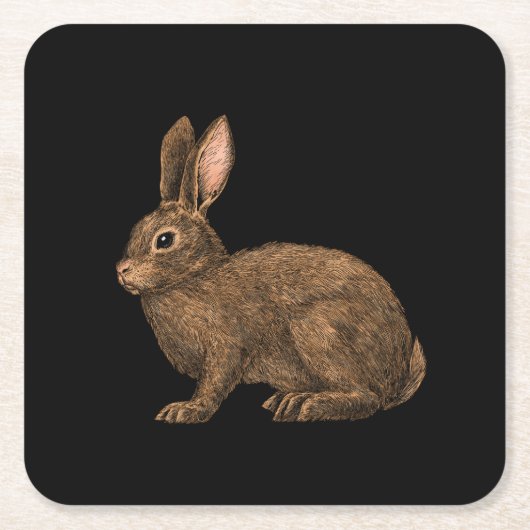 ウサギ2 スクエアペーパーコースター (正面)