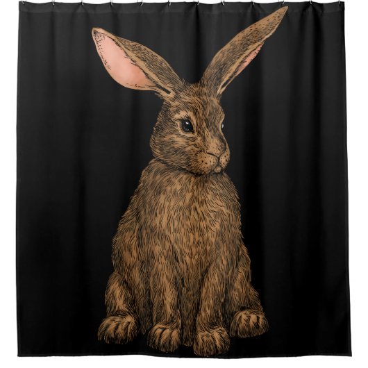 ウサギ3 シャワーカーテン (正面)