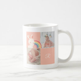 ウサギ・アルファベットモノグラムかわいい赤ちゃんシャワー コーヒーマグカップ