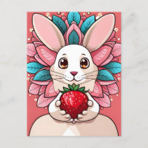 ウサギ、イチゴ、マンダラ、接写