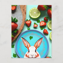 ウサギ、イチゴ、マンダラ、接写