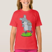 ウサギ インラインスケート スケートボード スポーツ Tシャツ (正面)
