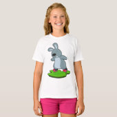 ウサギ インラインスケート ローラースケート Tシャツ (正面フル)