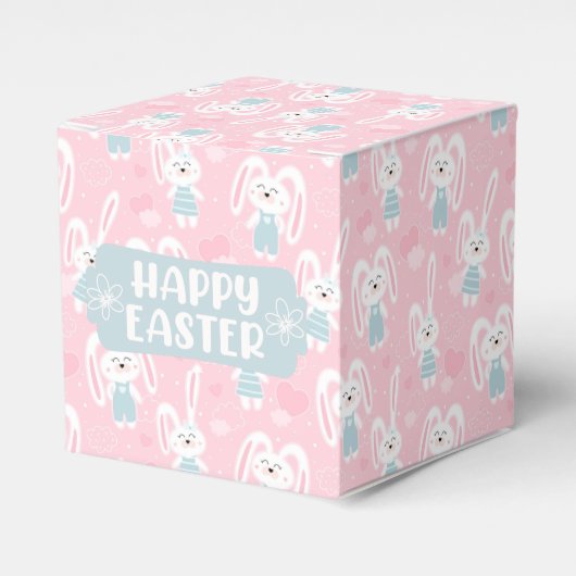 ウサギ イースター お菓子箱 フェイバーボックス (正面サイド)