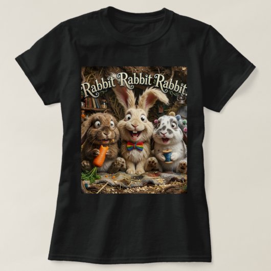ウサギ ウサギ ウサギ Tシャツ (デザイン正面)