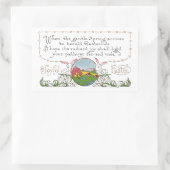 ウサギ、カラフル春シーンと復活祭の連句 長方形シール (バッグ)