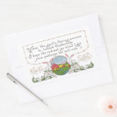 ウサギ、カラフル春シーンと復活祭の連句 長方形シール (封筒)