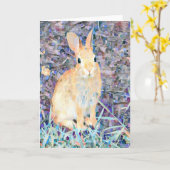 ウサギ カード (黄色い花)