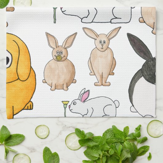 ウサギ キッチンタオル (折り畳み)