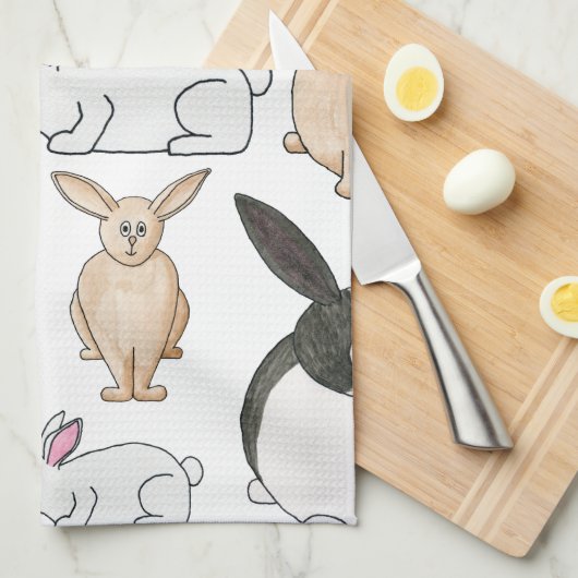 ウサギ キッチンタオル (四つ折り)