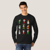 ウサギ クリスマス サンタ帽子 トナカイ スノーマン ラビット Tシャツ (正面フル)