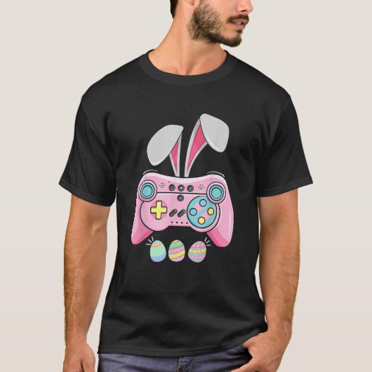 ウサギ ゲームコントローラー ゲーマー ギフト Tシャツ (正面)