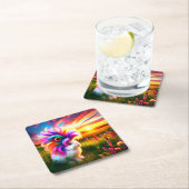 ウサギ スクエアペーパーコースター (インサイチュ)