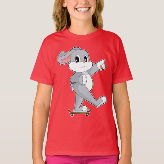 ウサギ スケーター スケートボード Tシャツ (正面)