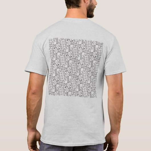 ウサギ・タイルのテセレーション(AL)Tシャツ Tシャツ (裏面)