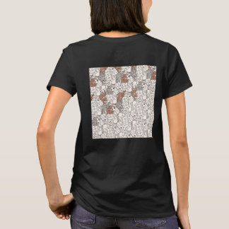 ウサギ・タイルのテセレーション（WBGL_BW） Tシャツ