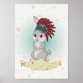 ウサギ ネイティブアメリカン ぬりえ 幼児 部屋 ポスター (正面)