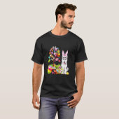 ウサギ ハスキー 犬 ハッピー イースター エッグス ツリー Tシャツ (正面フル)