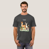 ウサギ+ハリネズミ+イザック+可愛い Tシャツ (正面フル)
