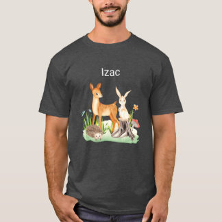 ウサギ+ハリネズミ+イザック+可愛い Tシャツ