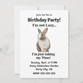 ウサギ バニー かわいい 面白い 誕生日 招待状 (正面)