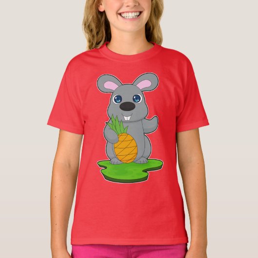 ウサギ パイナップル フルーツ Tシャツ (正面)