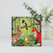 ウサギ、ヒヨドリ、キツネと“森の秘密” サンキューカード (スタンド正面)