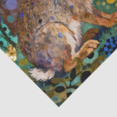 ウサギ、ヒヨドリ、キツネと「金のガチョウの卵」 薄葉紙 (詳細)