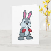 ウサギ ボクシング ボクサー ボクシンググローブ カード (黄色い花)