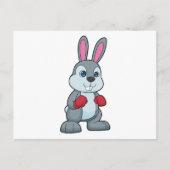 ウサギ ボクシング ボクサー ボクシンググローブ ポストカード (正面)