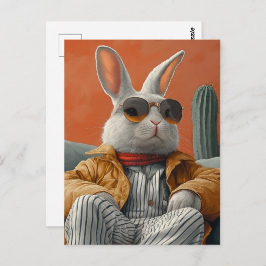 ウサギ ポストカード (正面/裏面)