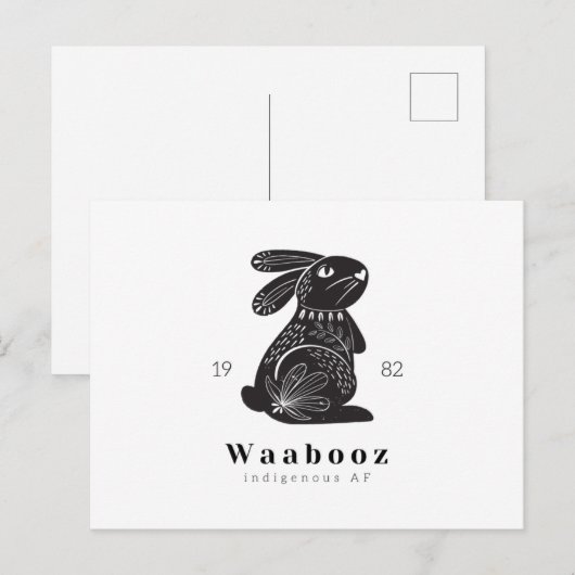 ウサギ ポストカード (正面/裏面)