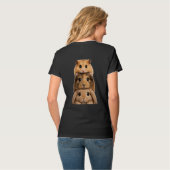 ウサギ、モルモット、ハムスターの重ね合わせデザイン Tシャツ (裏面フル)