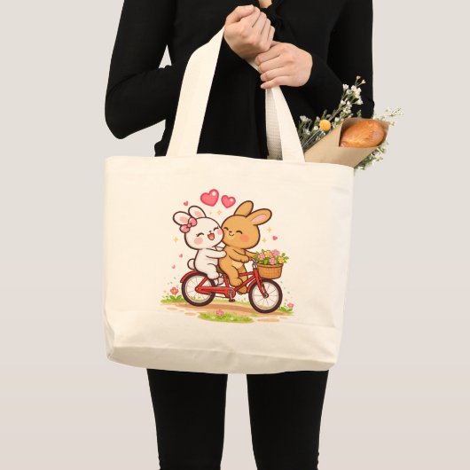 ウサギ ラブ バイク トートバッグ (正面(商品))