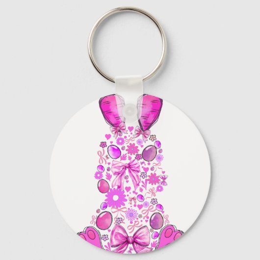 ウサギ, レトロ, ビンテージ キーホルダー (正面)