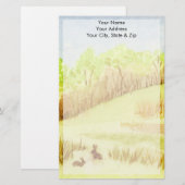 ウサギ 便箋 (正面/裏面)